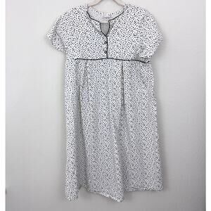 Ziva Moms Womens Maternity Nursing Pregnancy Dress Size 4XL Summer Dot White
